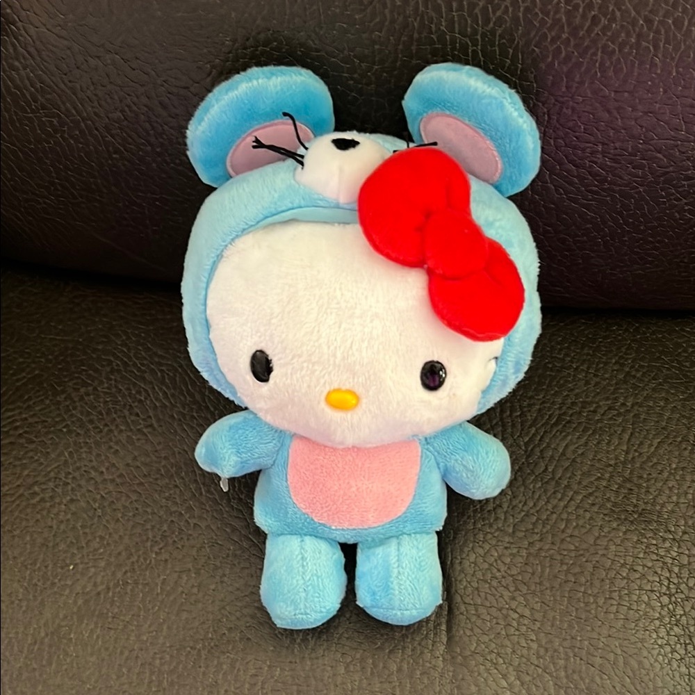 Hello Kitty Blue Plush Toy dressed as mouse